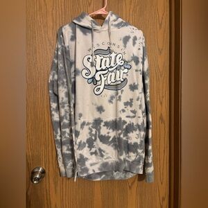Wisconsin State Fair Tie-Dye Hoodie - Blue & White